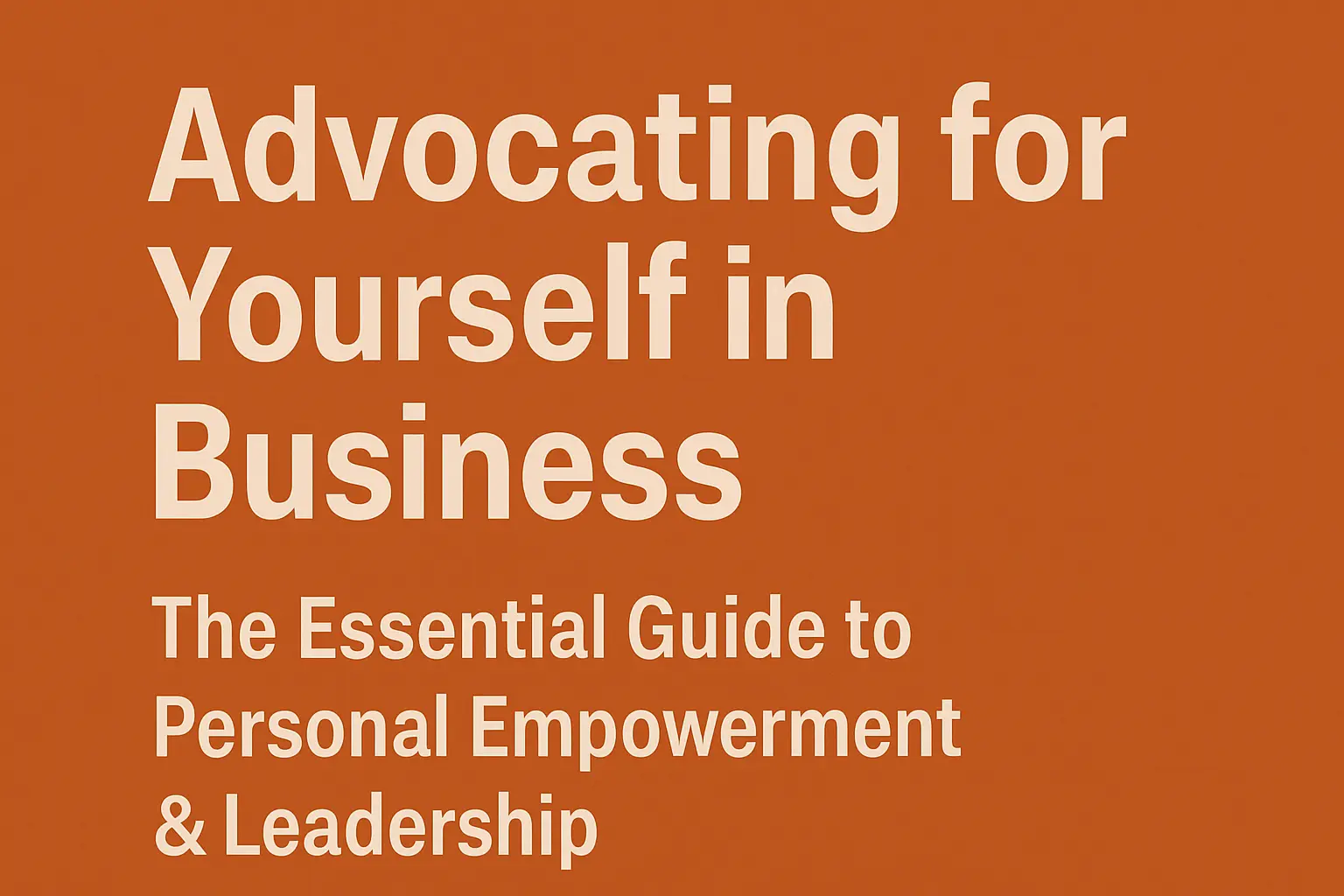 Advocating for Yourself in Business: The Essential Guide to Personal Empowerment & Leadership